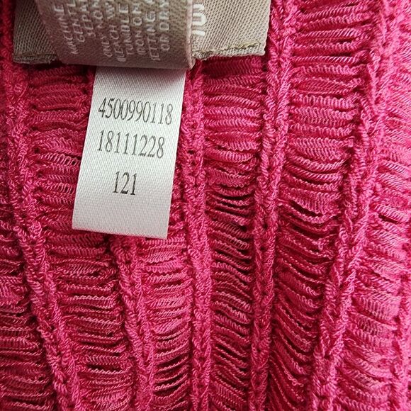 Chico's Womens Cardigan Sweater Size 0 Small Pink Elbow Sleeve Knit Ribbed Open - Picture 8 of 9